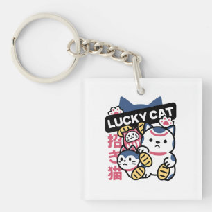 Lucky Cat Maneki Neko – Japanese Fortune Cat Keychain