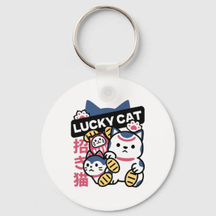 Lucky Cat Maneki Neko – Japanese Fortune Cat Keychain