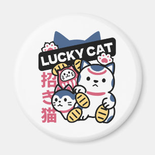 Lucky Cat Maneki Neko – Japanese Fortune Cat Magnet