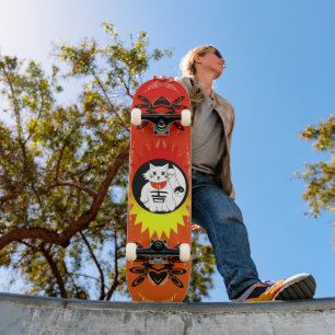 Lucky Cat  - Maneki Neko means Beckoning Cat Skateboard