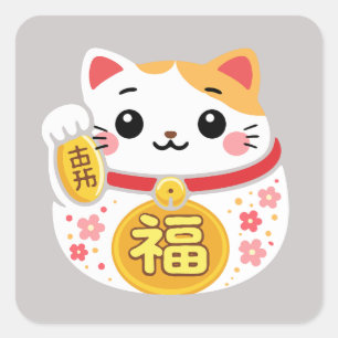 Lucky cat Maneki Neko stickers