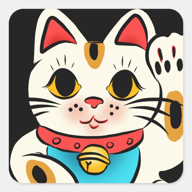 Lucky cat Maneki Neko stickers (Front)