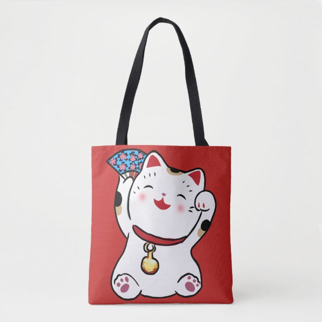 Lucky Cat Maneki Neko Tote (Front)