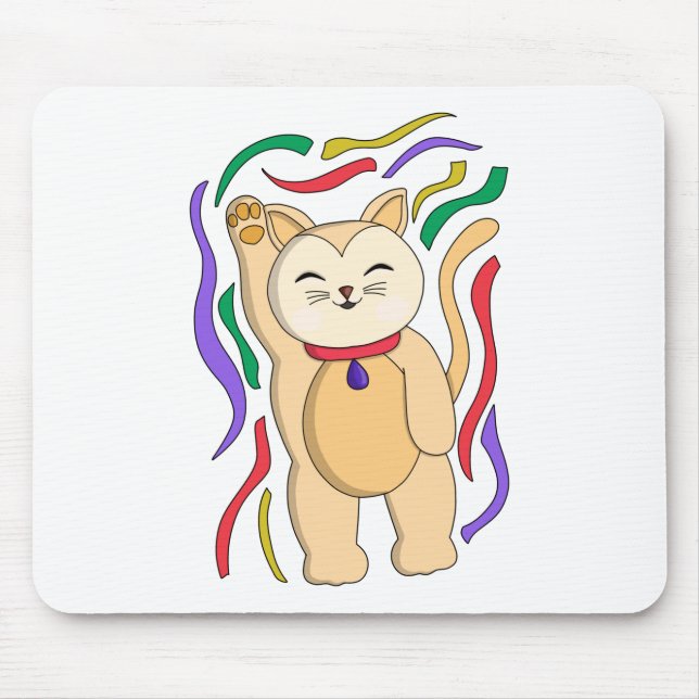 Lucky Cat Mouse Pad (Front)