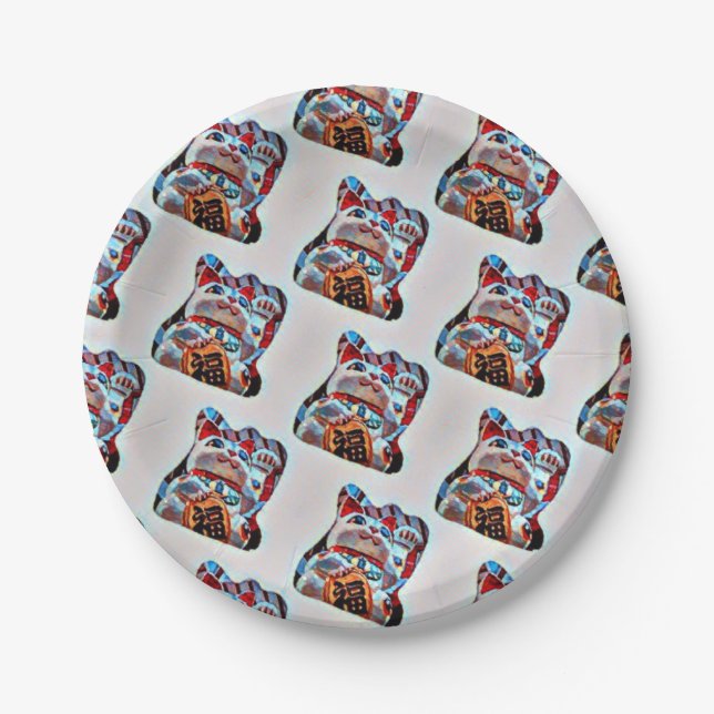 Lucky Cat Paper Plates (Front)