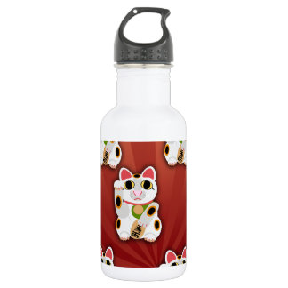 Lucky Cat Pattern Cartoon Fortune Pet White Kitty 532 Ml Water Bottle