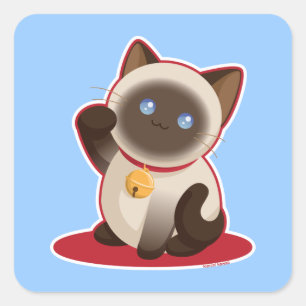 Lucky Cat Square Sticker