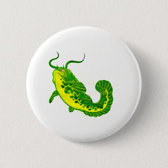 Lucky Catfish 2 Inch Round Button (Front)