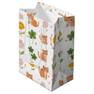 Lucky Cats and Clovers Medium Gift Bag