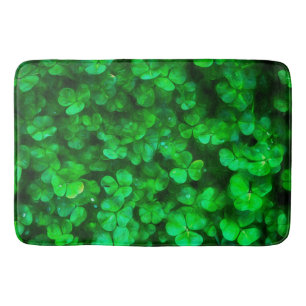 Lucky Celtic Irish Green Shamrocks Bath Mat