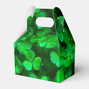 Lucky Celtic Irish Green Shamrocks Favor Box