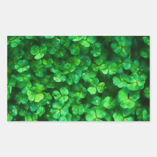 Lucky Celtic Irish Green Shamrocks Sticker (Front)