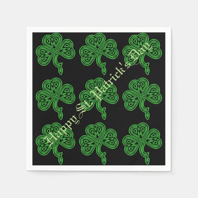 Lucky Celtic Shamrock Pattern Napkins (Front)