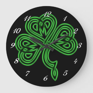 Lucky Celtic Shamrock Wall Clock