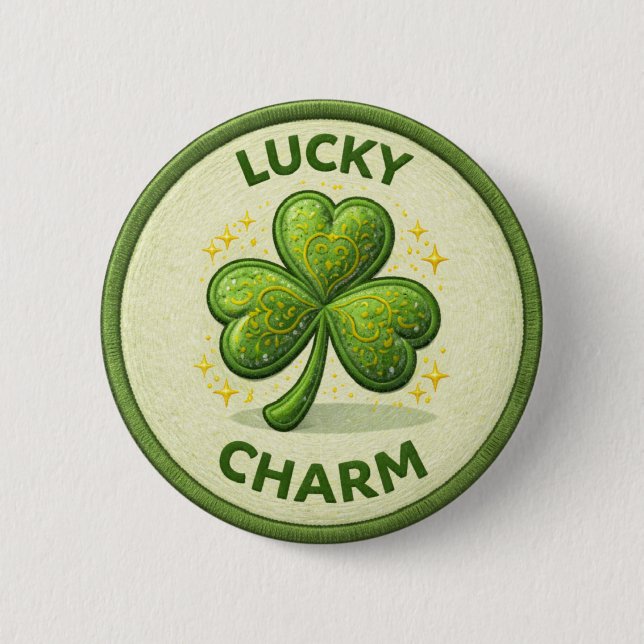Lucky Charm 2 Inch Round Button (Front)