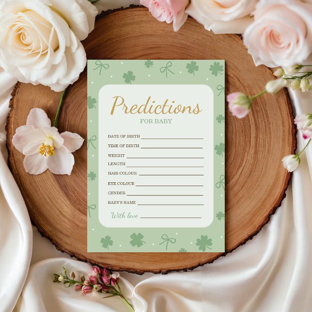 Lucky Charm Baby Predictions Card (Creator Uploaded)