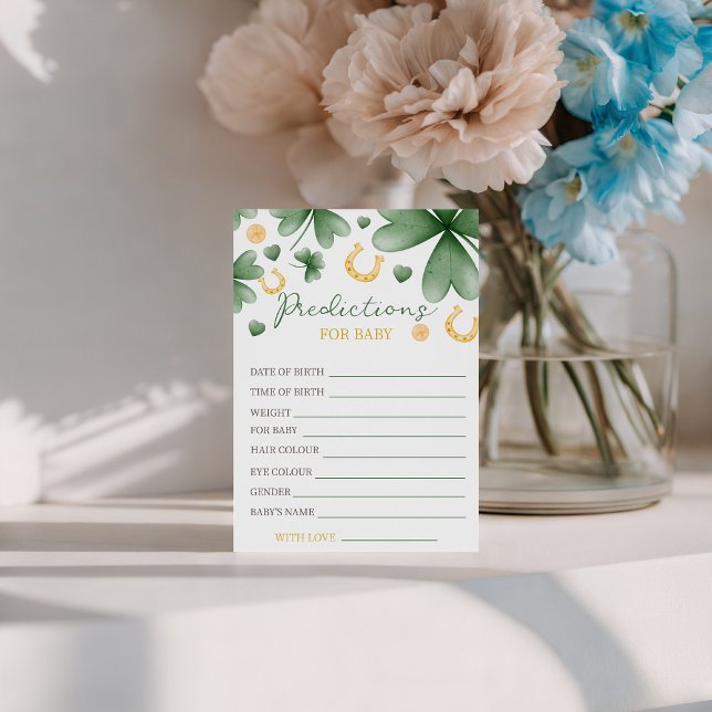 Lucky Charm Baby Predictions Card (Creator Uploaded)