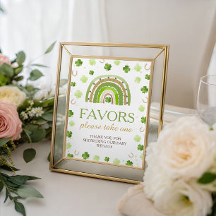 Lucky Charm Baby Shower Favors Sign