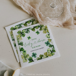Lucky Charm Baby Shower Shamrock Clover Napkin