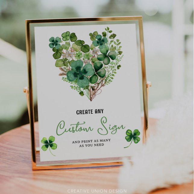Lucky Charm Baby Shower Shamrock Custom Sign (Creator Uploaded)