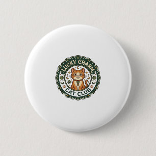 Lucky Charm Cat POD Vector Art - Lucky Charm Cat C 2 Inch Round Button