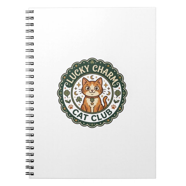 Lucky Charm Cat POD Vector Art - Lucky Charm Cat C Notebook (Front)
