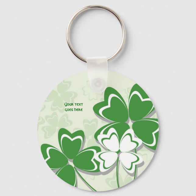 Lucky charm clover shamrock St. Patrick’s Day Keychain (Front)