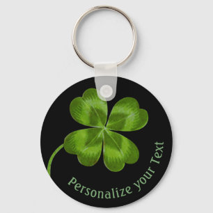Lucky Charm Clover Vintage Personalized Good Luck  Keychain
