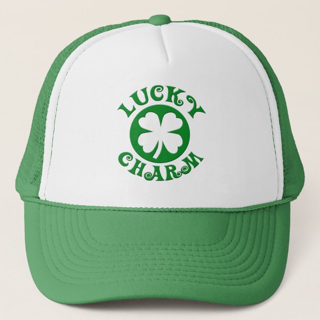 Lucky Charm - Four Leaf Clover Trucker Hat (Front)