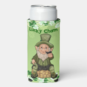 Lucky Charm Fun Leprechaun Pot Of Gold Irish Beer Seltzer Can Cooler