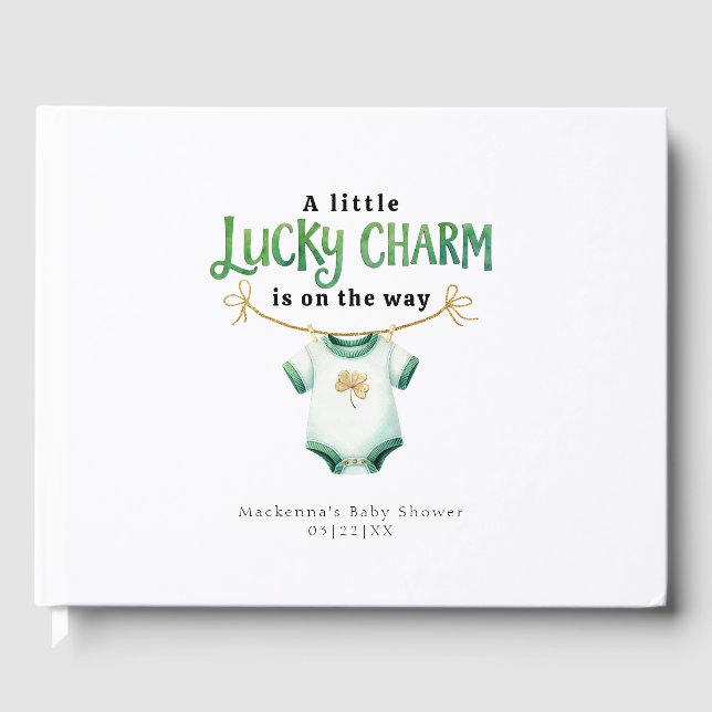 Lucky Charm Irish Baby shower livre d'hôtes (Recto)