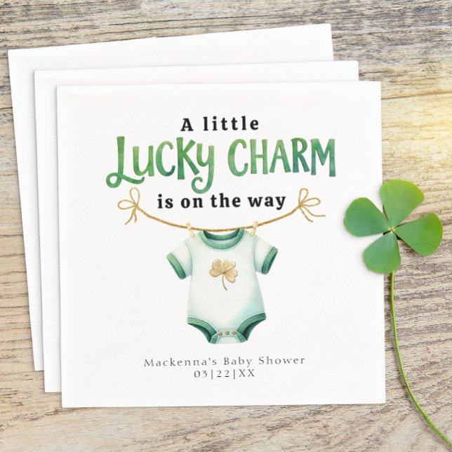 Lucky Charm Irish Baby Shower Napkins (Lucky Charm Baby Shower Napkins)