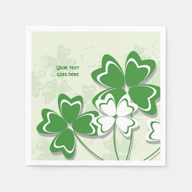 Lucky charm Irish clover shamrock St. Patrick’s Napkin (Front)