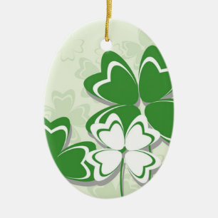 Lucky charm Irish clover shamrock St. Patricks Day Ceramic Ornament