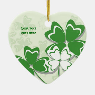 Lucky charm Irish clover shamrock St. Patricks Day Ceramic Ornament