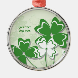 Lucky charm Irish clover shamrock St. Patricks Day Metal Ornament