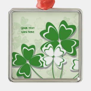 Lucky charm Irish clover shamrock St. Patricks Day Metal Ornament