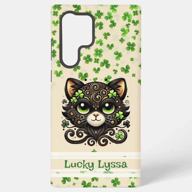 Lucky Charm Kitty Custom Samsung Galaxy S22 Ultra Case (Back)