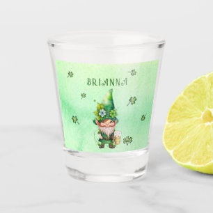 Lucky Charm Leprechaun Gnome - Personalized  Shot Glass