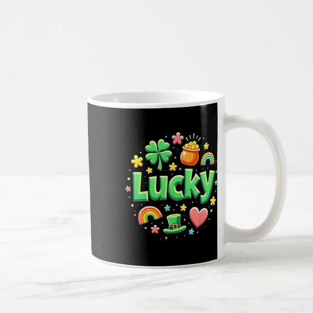Lucky Charm Patricks Day Pot Of Gold Irish Shamroc Coffee Mug (Right)
