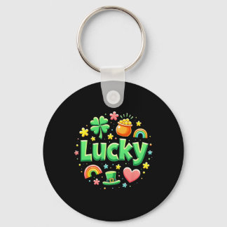 Lucky Charm Patricks Day Pot Of Gold Irish Shamroc Keychain