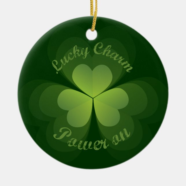 Lucky Charm Power On Ceramic Ornament (Front)