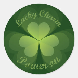 Lucky Charm Power On Classic Round Sticker