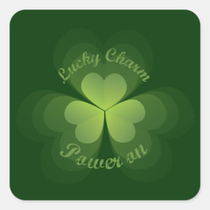 Lucky Charm Power On Square Sticker
