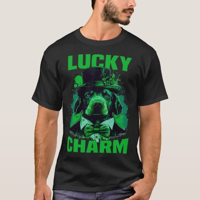 Lucky Charm  Saint Patrick s Dog  Graphic T-Shirt (Front)