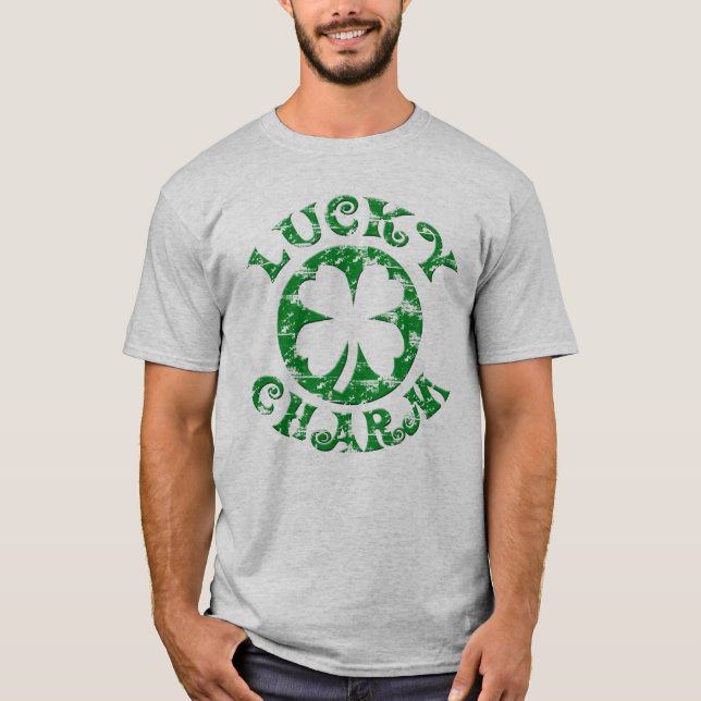 Lucky Charm Shamrock Green St. Patrick's Day T-Shi T-Shirt (Front)