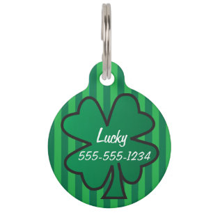 Lucky Charm Shamrock Pet Tag