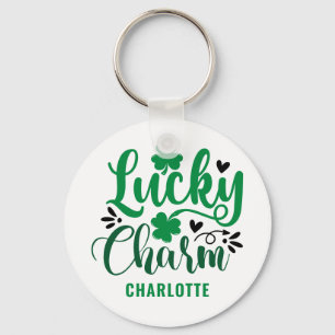 Lucky Charm St Patricks Day Personalized Keychain