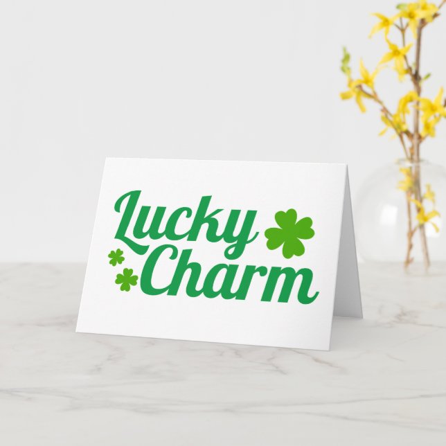 Lucky Charm St. Patrick's Day Shamrock Card (Yellow Flower)