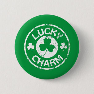 Lucky Charm Vintage St Patrick's Day 2 Inch Round Button